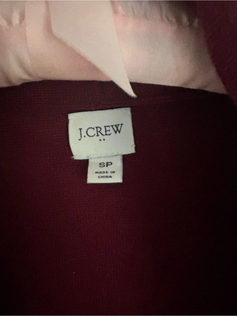 J. Crew Burgundy Cardigan Open Front 100% Cotton SZ SP
